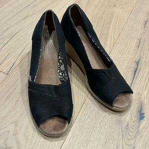 Black Toms Wedges